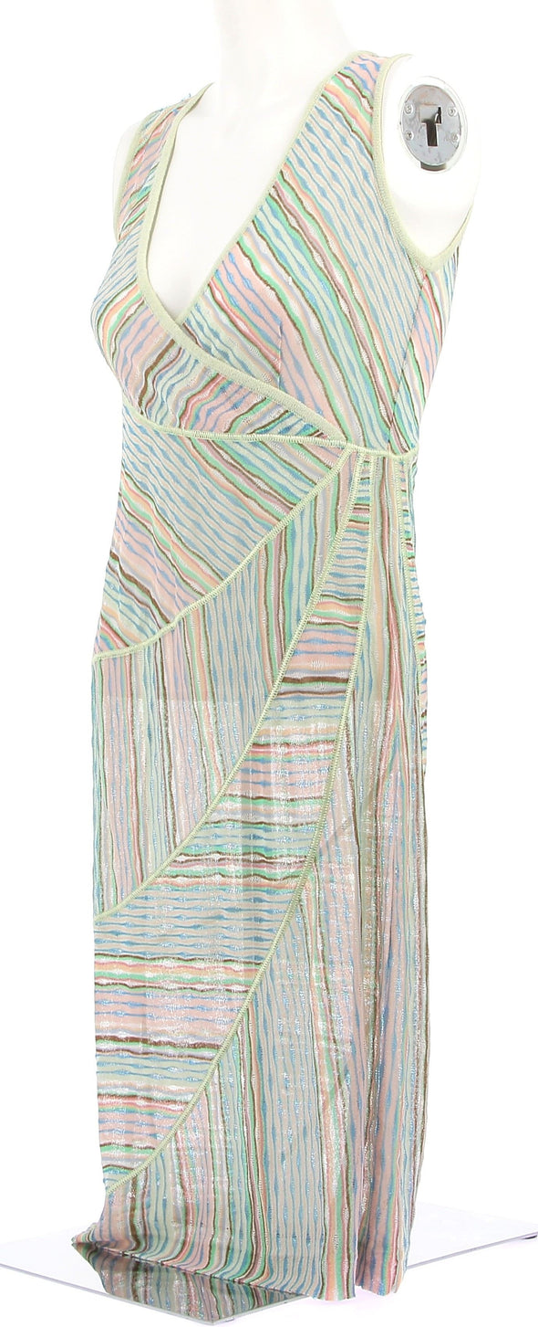 Robe transparente à rayures multicolores