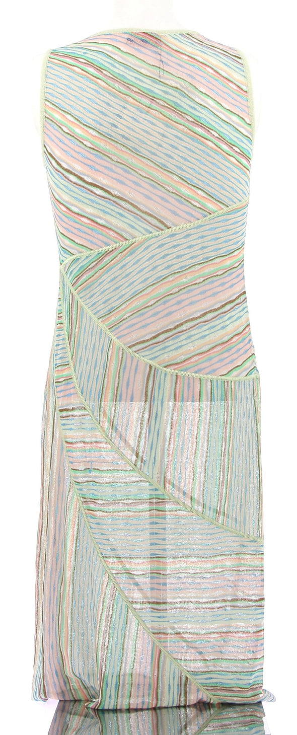 Robe transparente à rayures multicolores