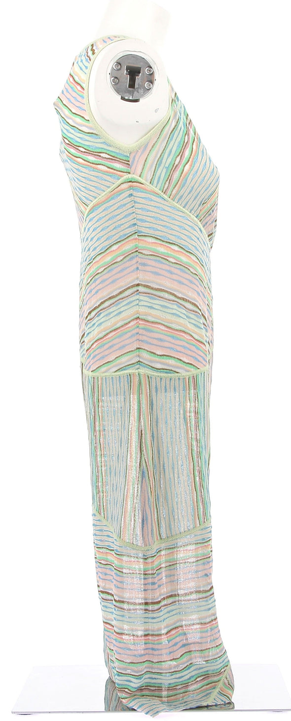 Robe transparente à rayures multicolores