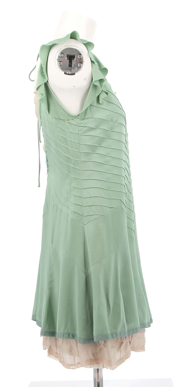 Robe verte en soie