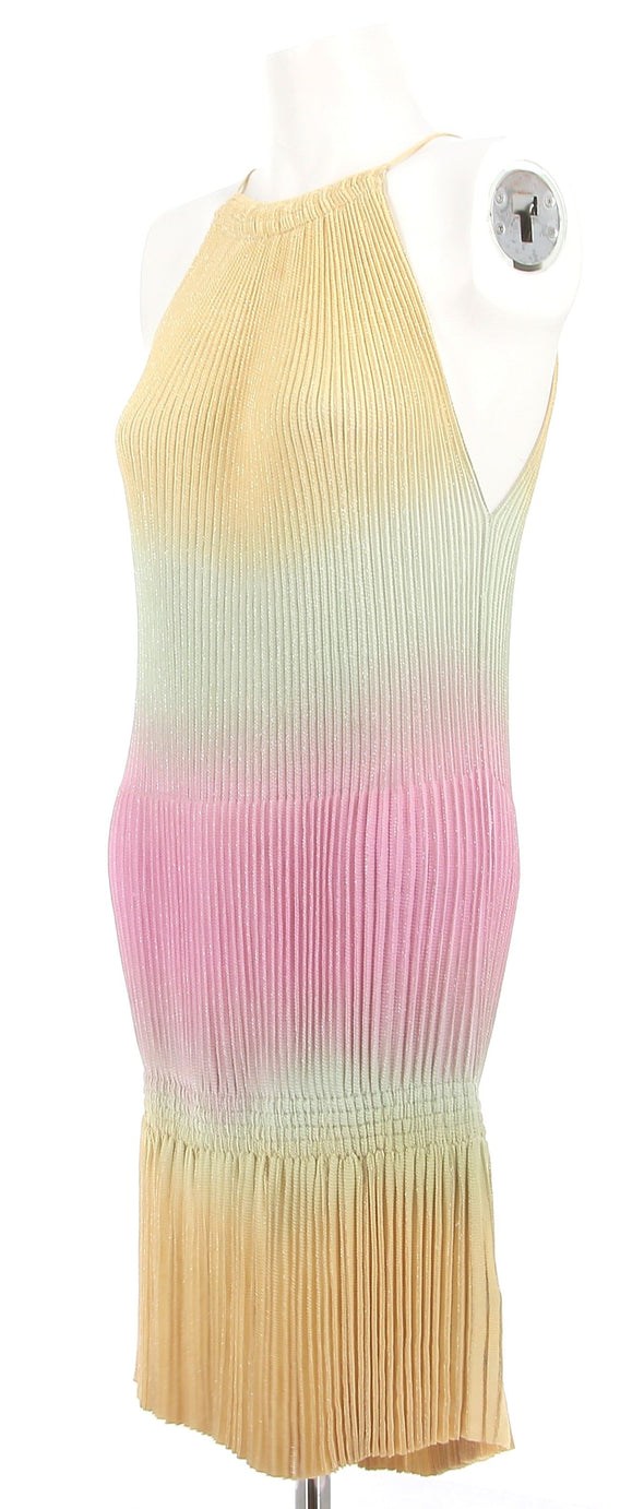 Robe plissée à contrastes de couleurs