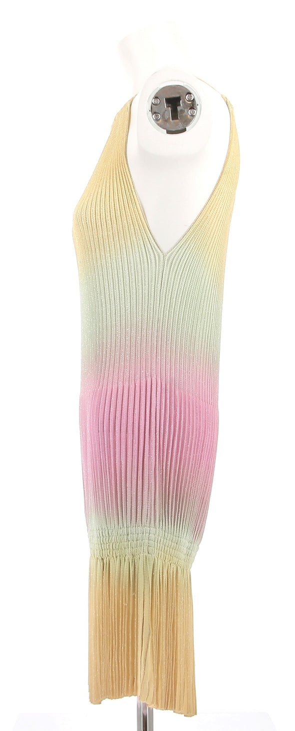 Robe plissée à contrastes de couleurs