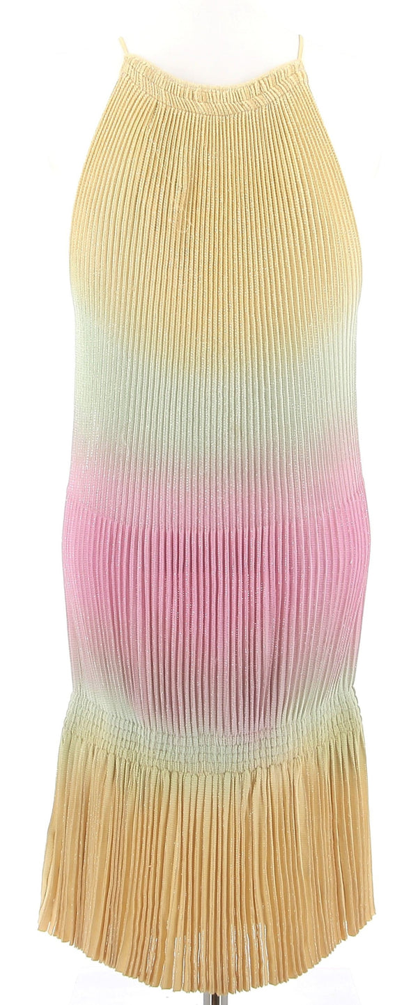 Robe plissée à contrastes de couleurs