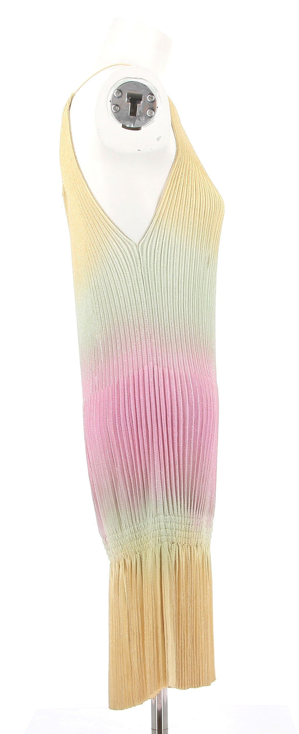 Robe plissée à contrastes de couleurs