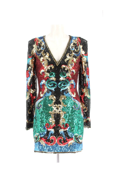 Robe à sequins multicolores