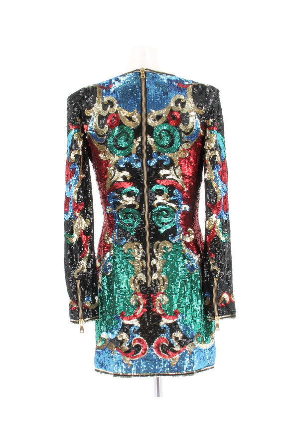 Robe à sequins multicolores
