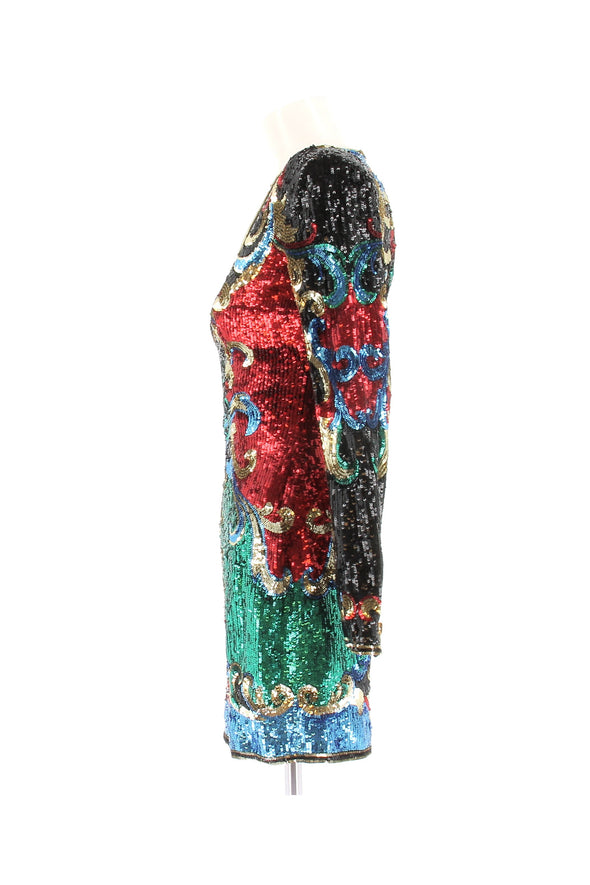 Robe à sequins multicolores