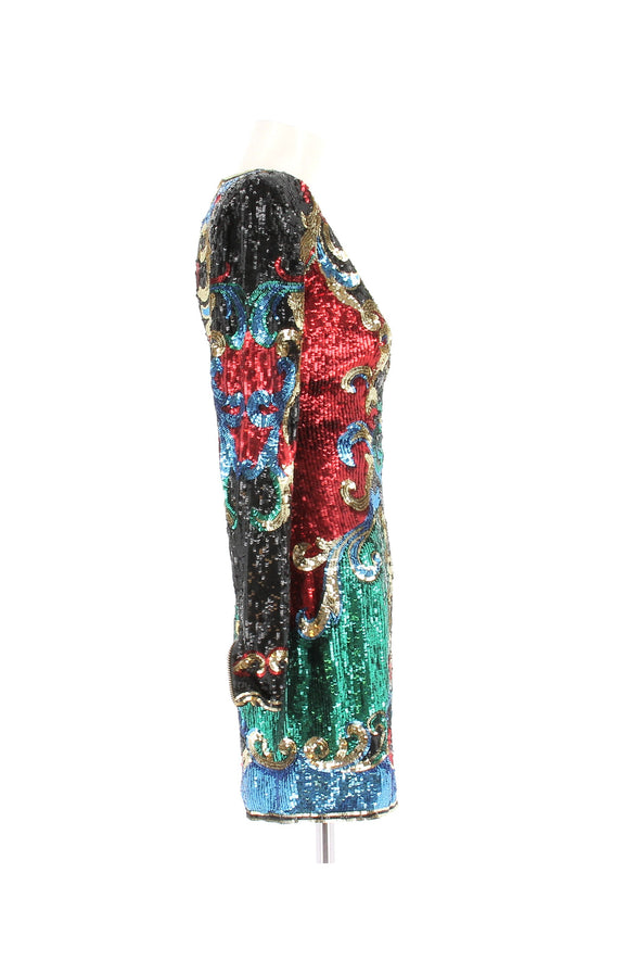 Robe à sequins multicolores