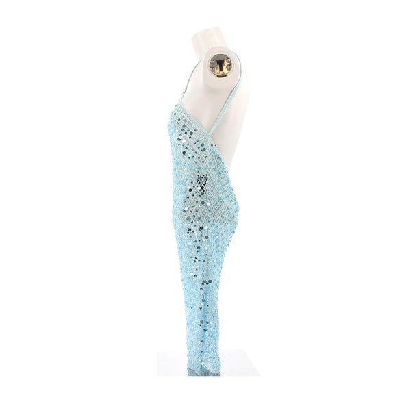 Robe en crochet et sequins