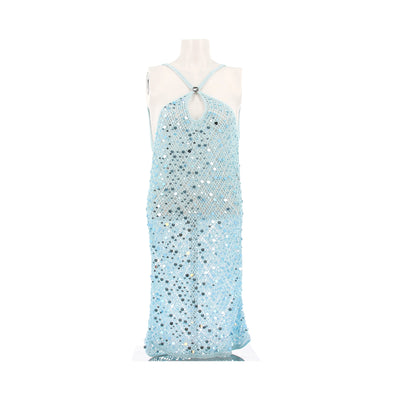 Robe en crochet et sequins