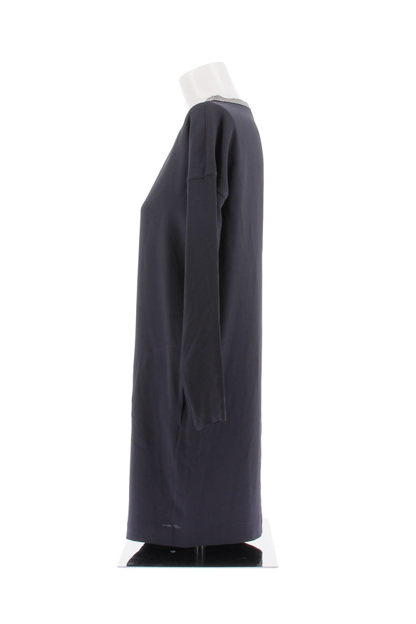 Robe en soie marine