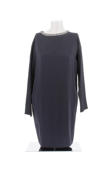Robe en soie marine
