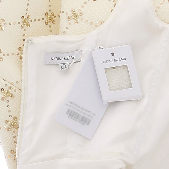 Robe crème à sequins