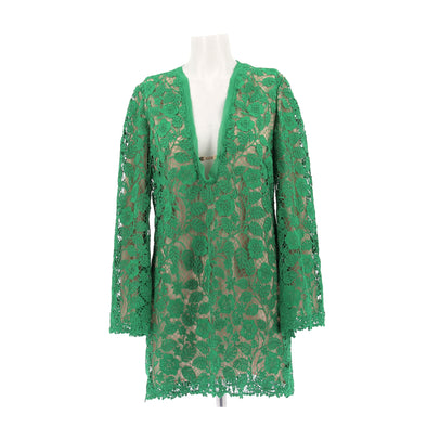 Robe en dentelle vert