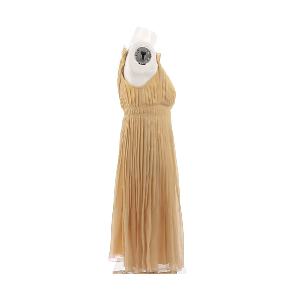 Robe en soie beige