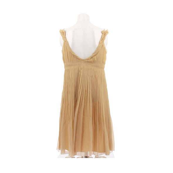 Robe en soie beige