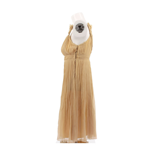 Robe en soie beige