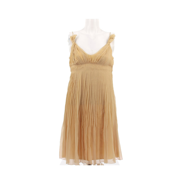 Robe en soie beige