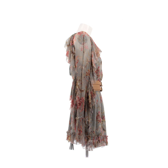 Robe en soie imprimée