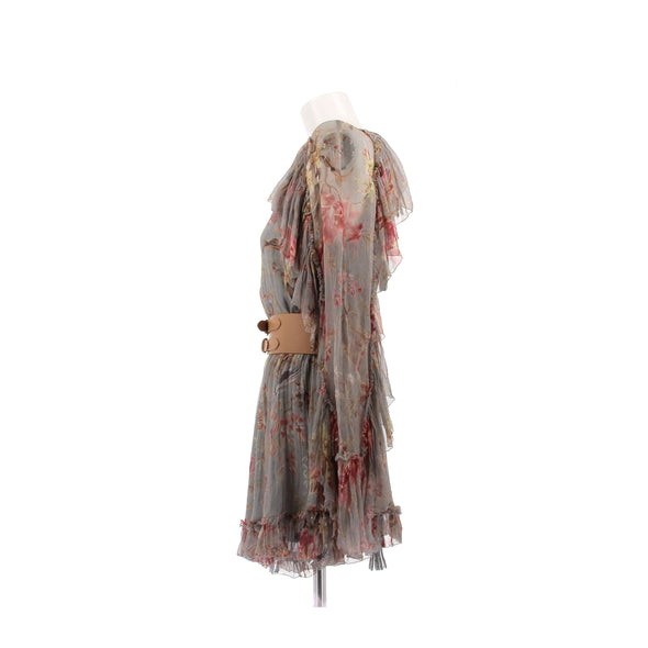 Robe en soie imprimée