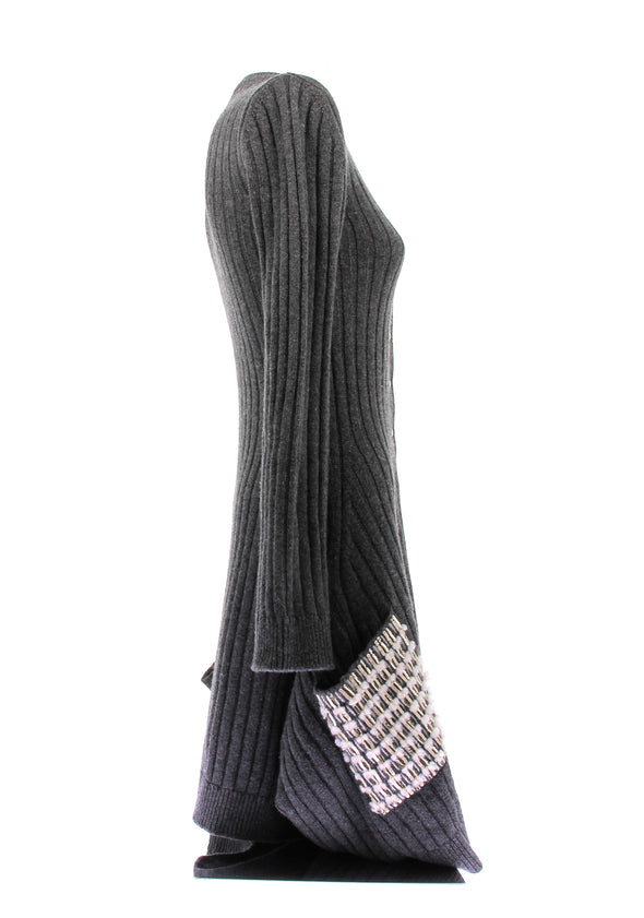Robe grise en cachemire