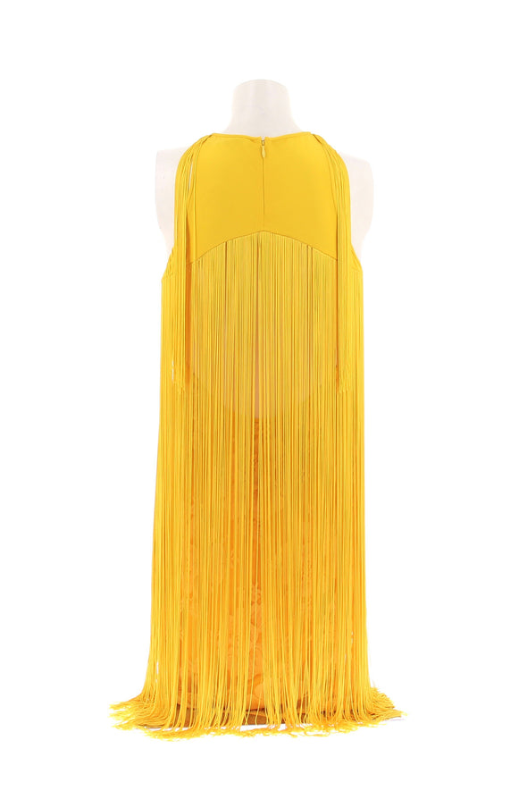 Robe jaune à franges