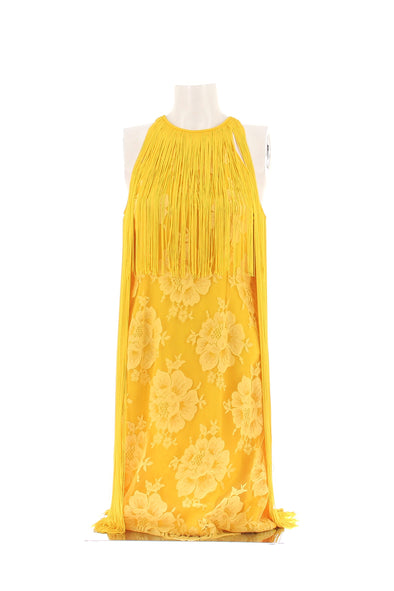 Robe jaune à franges