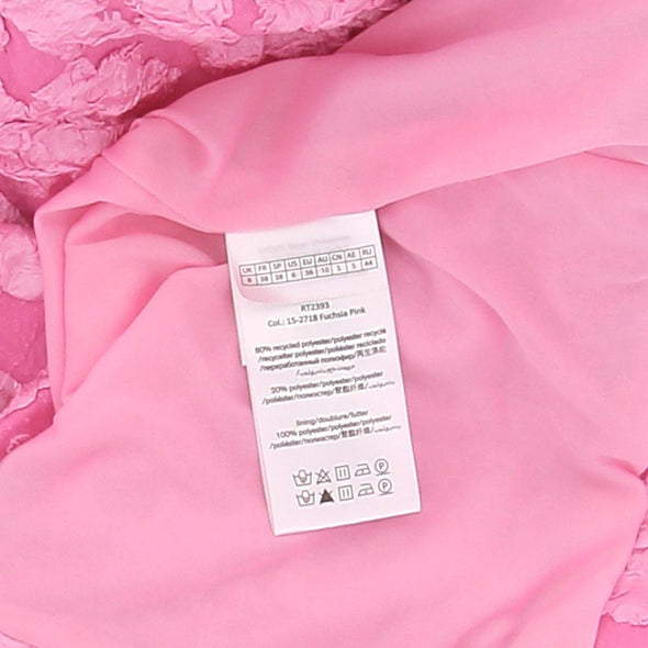 Robe" Lace Midi" rose à manches bouffantes