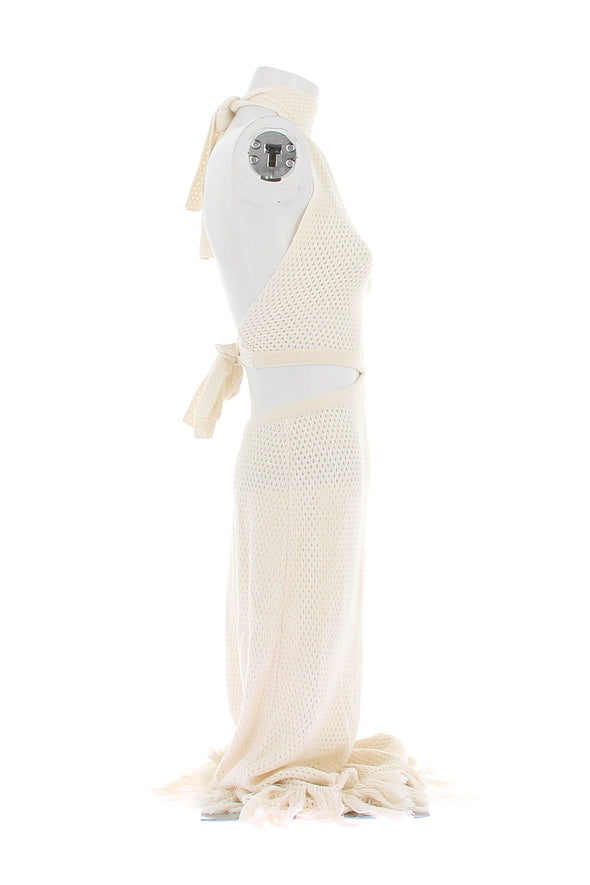 Robe en maille crème