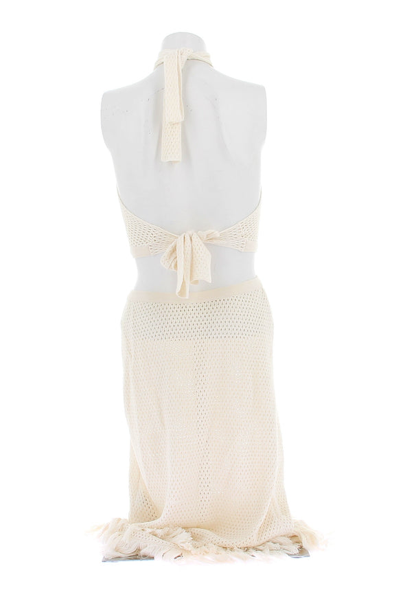 Robe en maille crème
