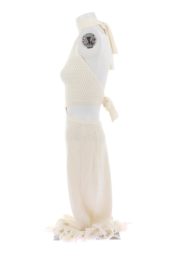 Robe en maille crème