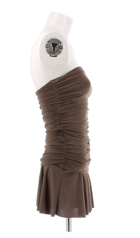 Robe bustier marron