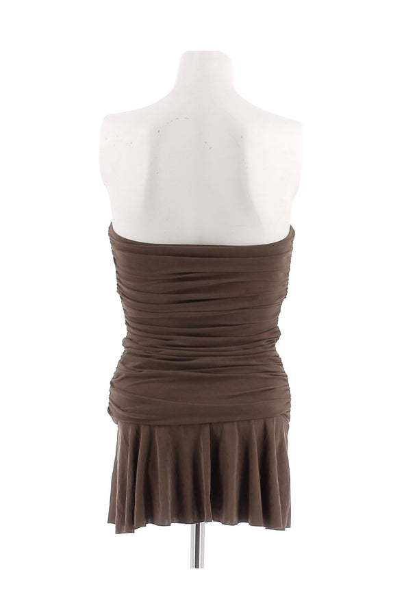 Robe bustier marron