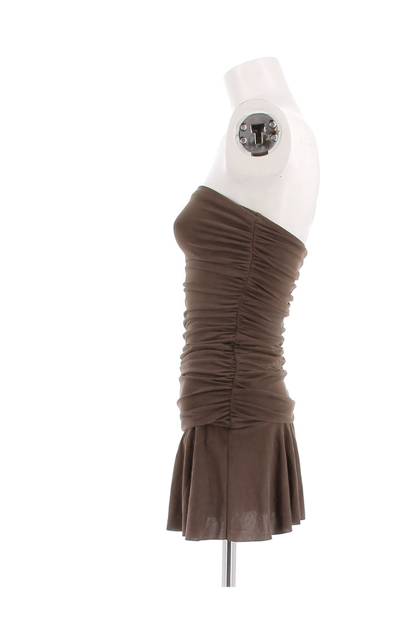 Robe bustier marron