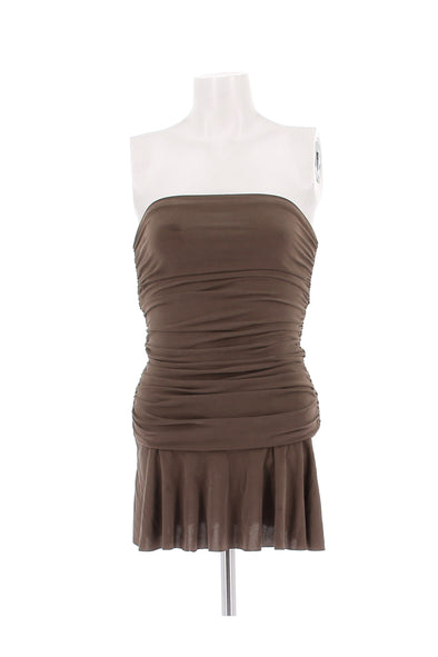 Robe bustier marron