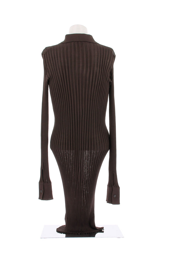 Robe en soie marron