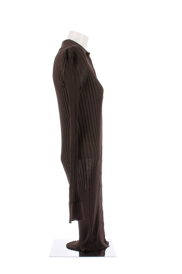 Robe en soie marron