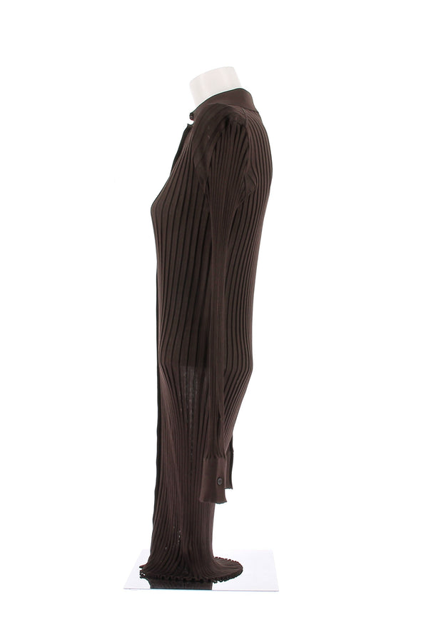 Robe en soie marron