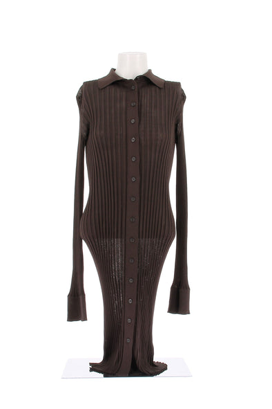 Robe en soie marron