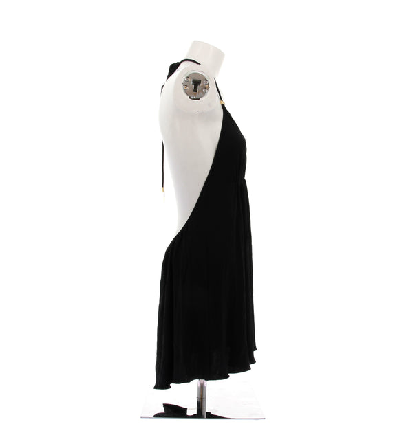 Robe noire en maille avec détails dorés LV