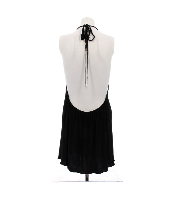 Robe noire en maille avec détails dorés LV