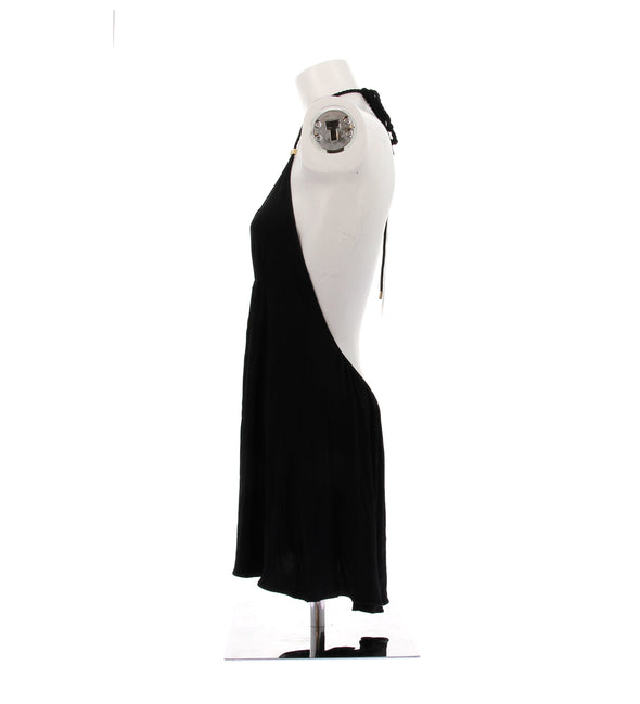 Robe noire en maille avec détails dorés LV