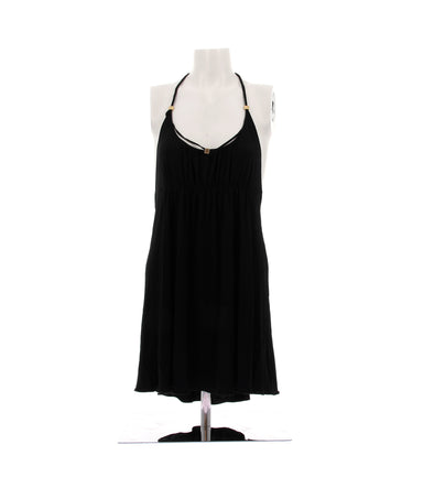 Robe noire en maille avec détails dorés LV