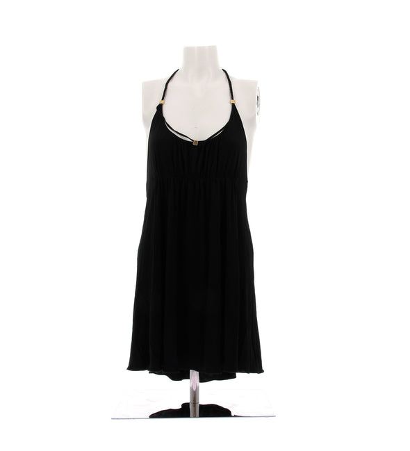 Robe noire en maille avec détails dorés LV