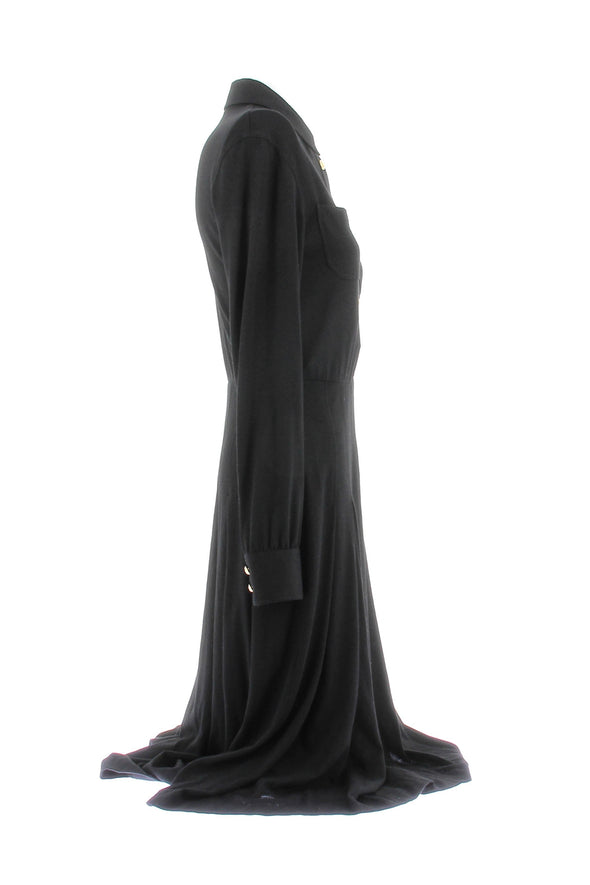 Robe noire en mélange de laine et cachemire