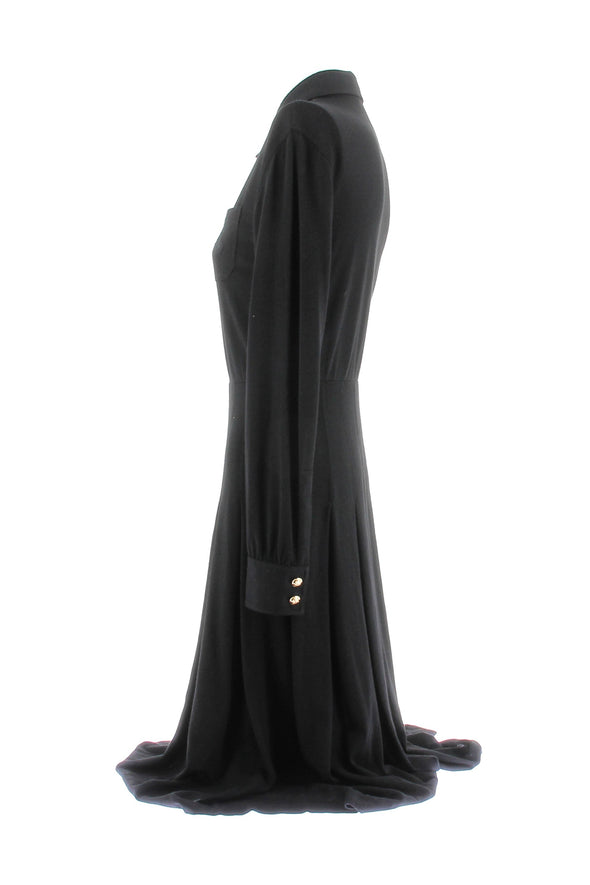 Robe noire en mélange de laine et cachemire