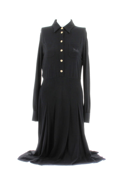 Robe noire en mélange de laine et cachemire