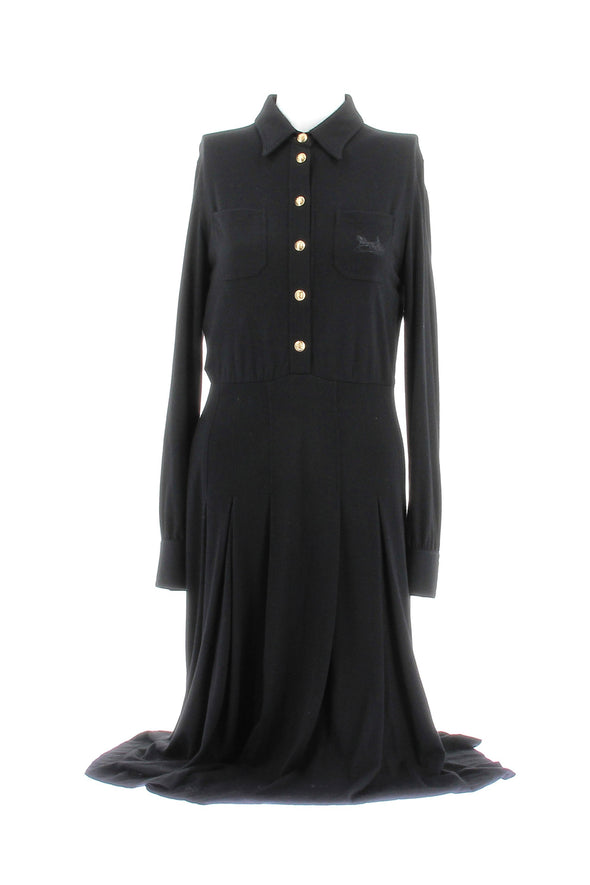 Robe noire en mélange de laine et cachemire