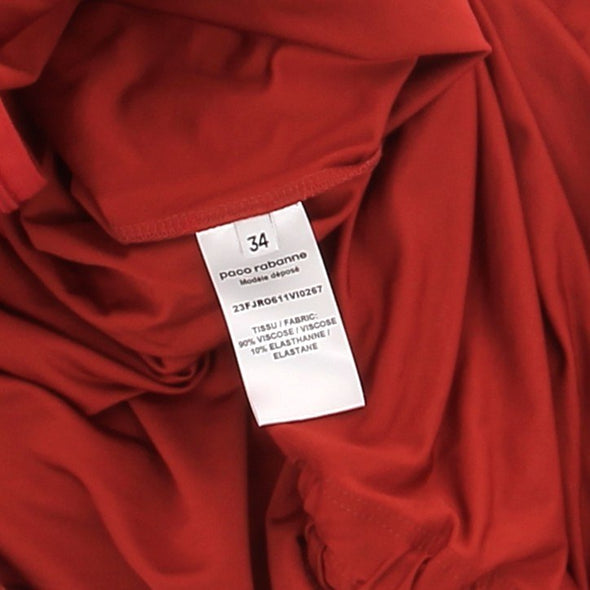 Robe rouge brique à volants