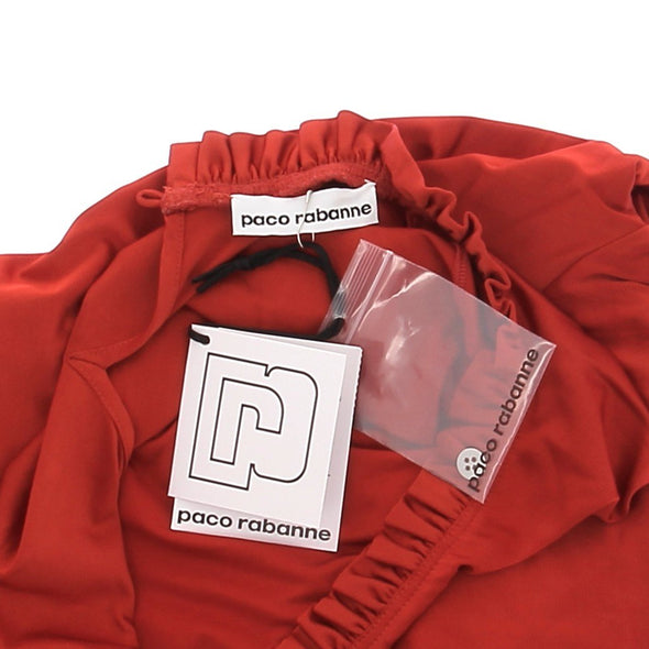 Robe rouge brique à volants
